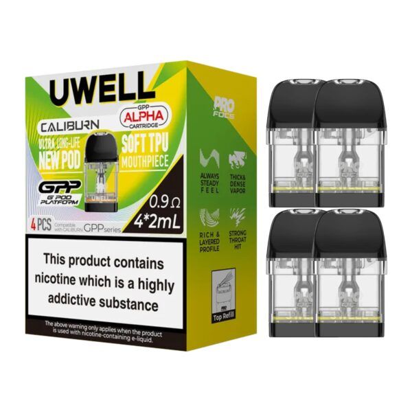 Uwell Caliburn GPP Alpha Replacement Pods 4pck 0.9 Ohm
